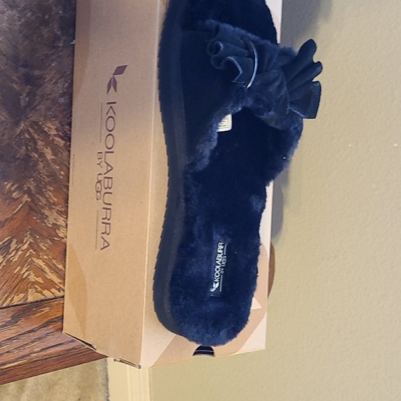 ugg koolaburra suede bow fur slide sandal slipper - Picture 4 of 4